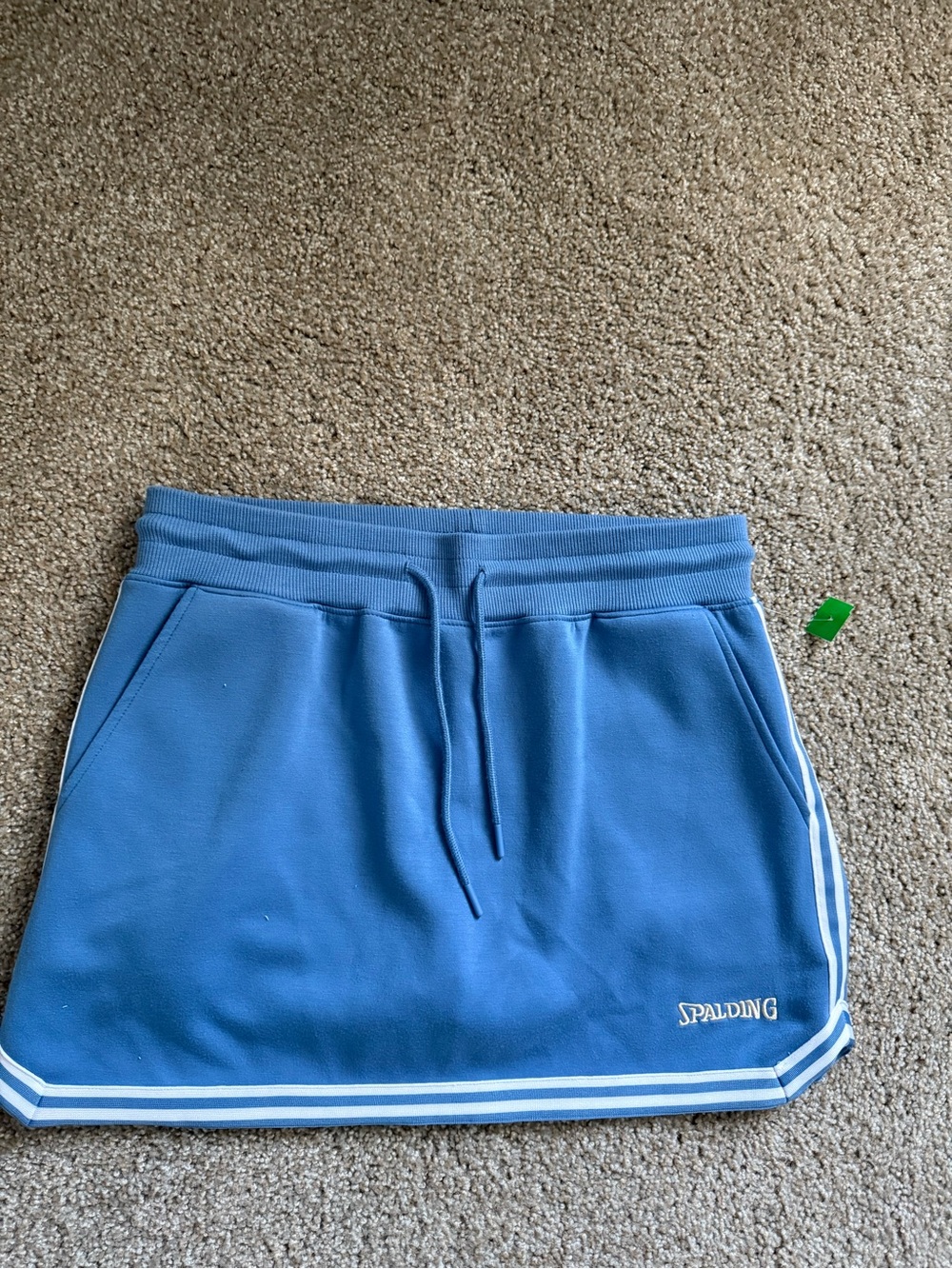 Spalding Light Blue Athletic Skort with White Stripes